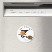 面白いハロウィーンマグネットウィッチパンプキ飛んでいるン マグネット (インサイチュ (食洗機))