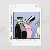 面白いハロウィーンユーモアのはがき ポストカード (正面/裏面)