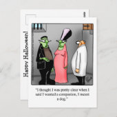 面白いハロウィーンユーモアのはがき ポストカード (正面/裏面)