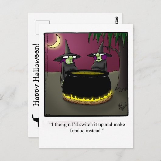 面白いハロウィーンユーモアのはがき ポストカード (正面/裏面)