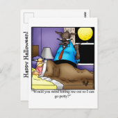 面白いハロウィーンユーモアのはがき ポストカード (正面/裏面)