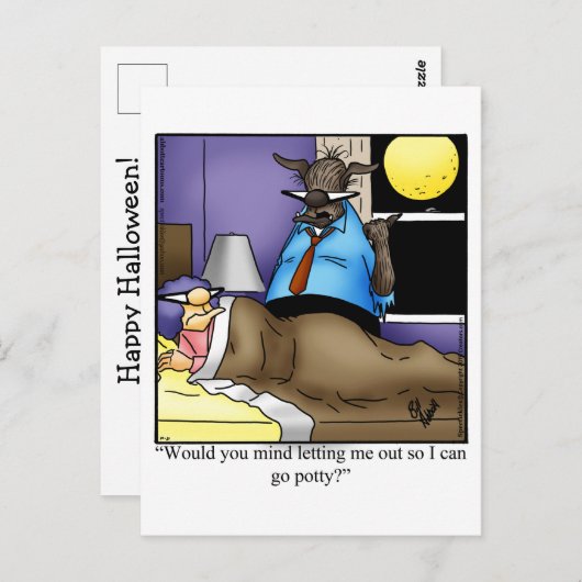 面白いハロウィーンユーモアのはがき ポストカード (正面/裏面)