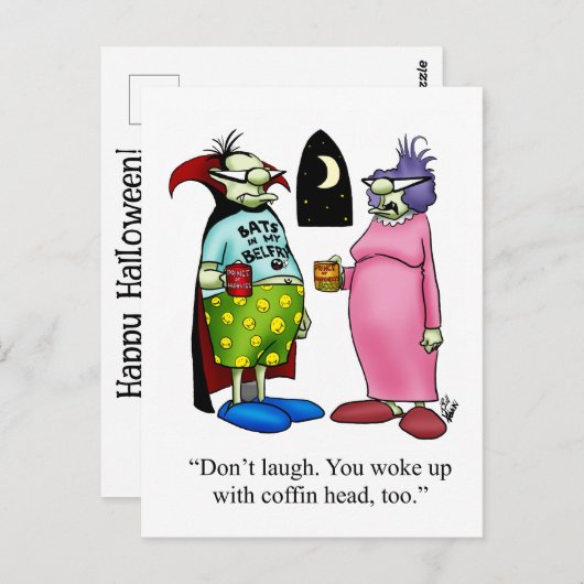 面白いハロウィーンユーモアのはがき ポストカード (正面/裏面)
