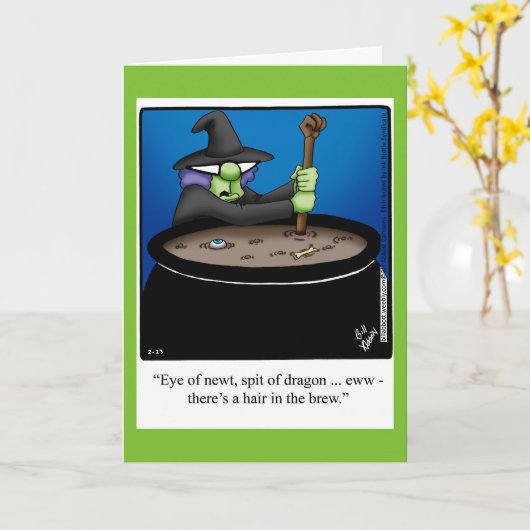 面白いハロウィーンユーモアのグリーティングカード カード (黄色い花)