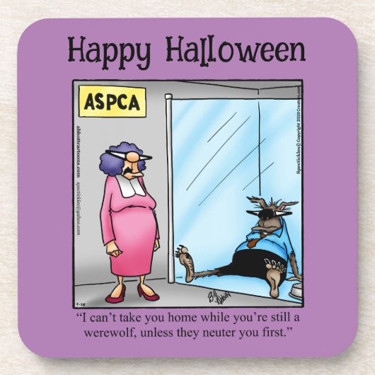 面白いハロウィーンユーモアのコースター コースター (正面)