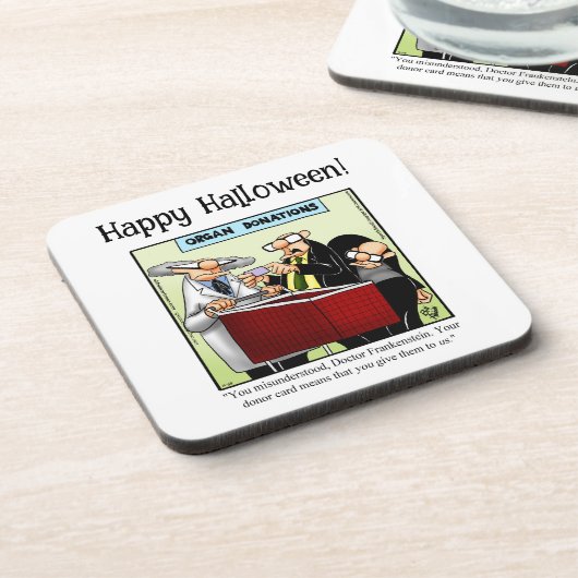 面白いハロウィーンユーモアのコースター コースター (左側)