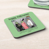 面白いハロウィーンユーモアのコースター コースター (左側)