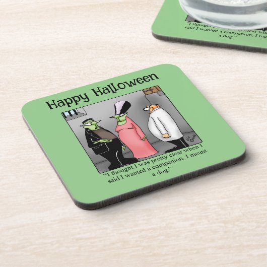 面白いハロウィーンユーモアのコースター コースター (左側)