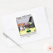 面白いハロウィーンユーモアハロウィーンステッカー スクエアシール (封筒)