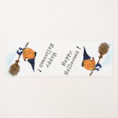 面白いハロウィーンヨガマットウィッチパンプキ飛んでいる ヨガマット (正面(横))