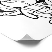 面白いハロウィーンラビットカラーリングページ ポスター (角)