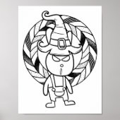 面白いハロウィーンラビットカラーリングページ ポスター (正面)