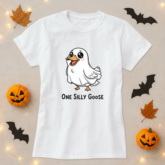面白いハロウィーンワン間抜けグースかわいい幽霊パン Tシャツ