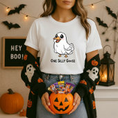 面白いハロウィーンワン間抜けグースかわいい幽霊パン Tシャツ