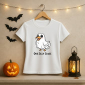 面白いハロウィーンワン間抜けグースかわいい幽霊パン Tシャツ