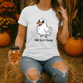 面白いハロウィーンワン間抜けグースかわいい幽霊パン Tシャツ