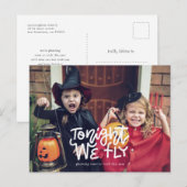 面白いハロウィーン今夜の我々はトリックや治療を飛ぶ ポストカード (正面/裏面)