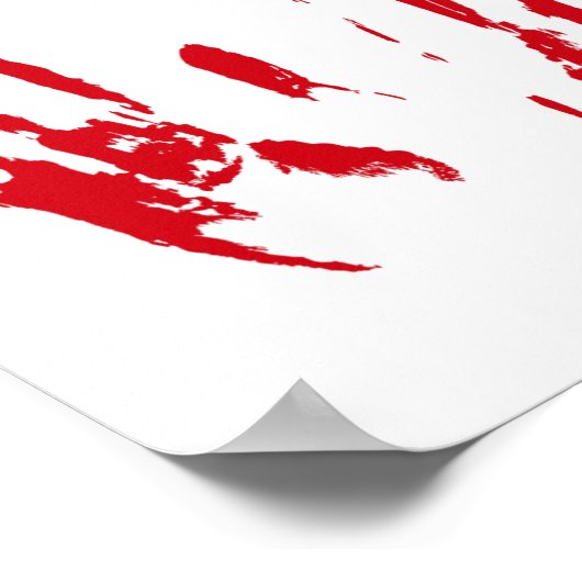 面白いハロウィーン何の夫の血ハンドプリントブロ ポスター (角)