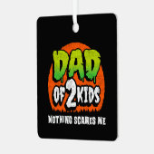 面白いハロウィーン何も怖い2つの子供のパパ メタルオーナメント (正面左)
