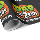 面白いハロウィーン何も怖い2つの子供のパパ ラッピングペーパー (ロールコーナー)