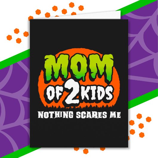 面白いハロウィーン何も怖い2人の子供の母 カード
