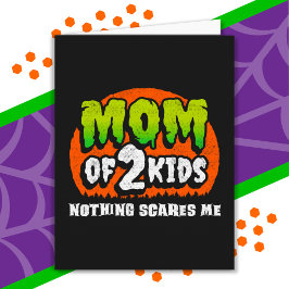 面白いハロウィーン何も怖い2人の子供の母 カード