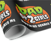 面白いハロウィーン何も怖い2女の子のパパ ラッピングペーパー (ロールコーナー)