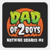 面白いハロウィーン何も怖い2男の子のパパ スクエアシール (正面)