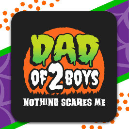 面白いハロウィーン何も怖い2男の子のパパ スクエアシール