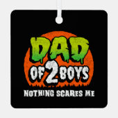 面白いハロウィーン何も怖い2男の子のパパ メタルオーナメント (裏面)