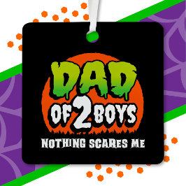 面白いハロウィーン何も怖い2男の子のパパ メタルオーナメント