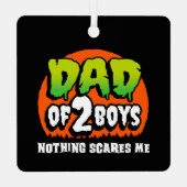 面白いハロウィーン何も怖い2男の子のパパ メタルオーナメント (裏面)