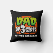 面白いハロウィーン何も怖い3女の子のパパ クッション (裏面)