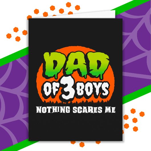 面白いハロウィーン何も怖い3男の子のパパ カード