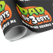 面白いハロウィーン何も怖い3男の子のパパ ラッピングペーパー (ロールコーナー)