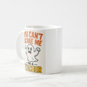 面白いハロウィーン先生マグと幽霊 コーヒーマグカップ (正面左)