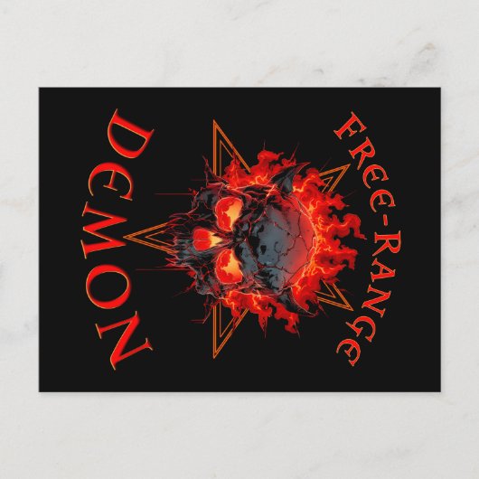 面白いハロウィーン地獄の悪魔スカル – ゴシックの恐怖 ポストカード (正面)