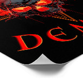 面白いハロウィーン地獄の悪魔スカル – ゴシックの恐怖l ポスター (角)