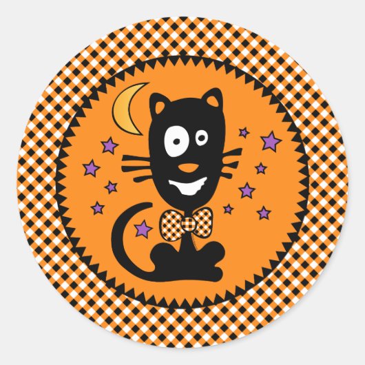 面白いハロウィーン子猫シール ラウンドシール (正面)