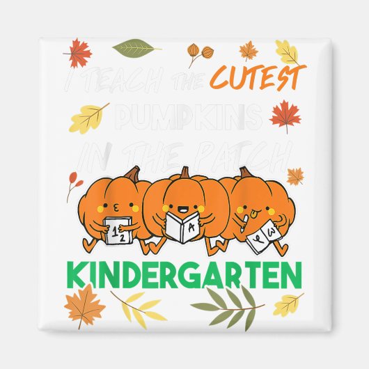 面白いハロウィーン幼稚園先生教えキュスト マグネット (正面)