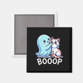 面白いハロウィーン幽霊かわいい猫ブース簡単怠惰コスト マグネット (正面/裏面)