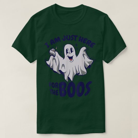 面白いハロウィーン幽霊は私がちょうどBのためにここにいると言う Tシャツ (デザイン正面)
