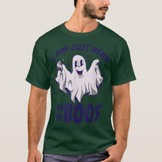 面白いハロウィーン幽霊は私がちょうどBのためにここにいると言う Tシャツ