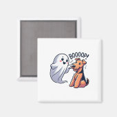 面白いハロウィーン幽霊アイレデールテリアブーズレイジーC マグネット (正面/裏面)