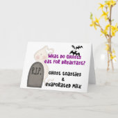 面白いハロウィーン幽霊ジョーク カード (黄色い花)