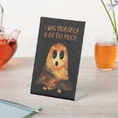 面白いハロウィーン幽霊テーブルの装飾 台座サイン (インサイチュ)