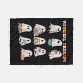 面白いハロウィーン幽霊フィジカルセラピーPt物理 フリースブランケット (正面(横))