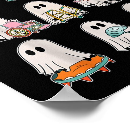 面白いハロウィーン幽霊フィジカルセラピーPt物理 ポスター (角)