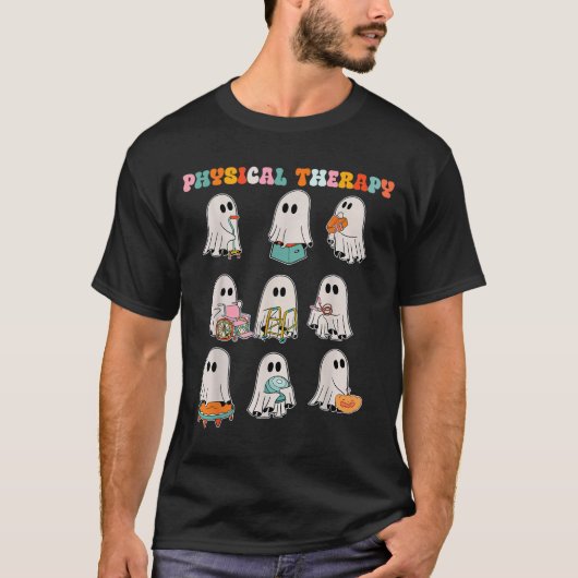 面白いハロウィーン幽霊フィジカルセラピーPt物理 Tシャツ (正面)