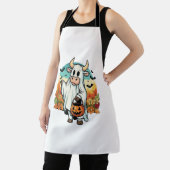 面白いハロウィーン幽霊牛 エプロン (インサイチュ)